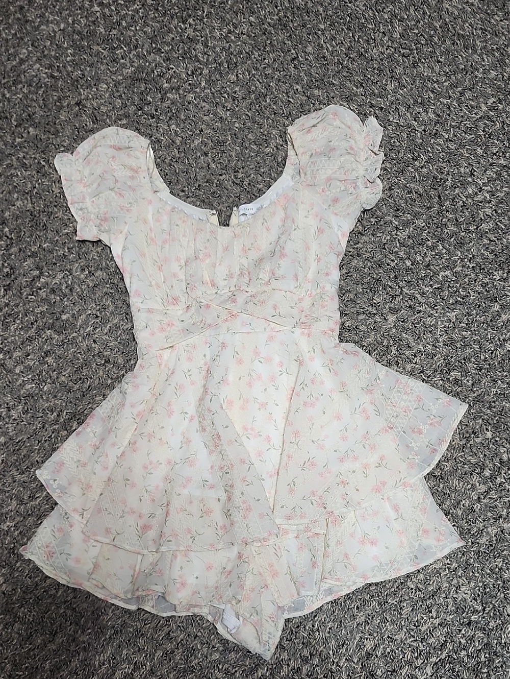 Floral Ruffle Romper in Soft Pink